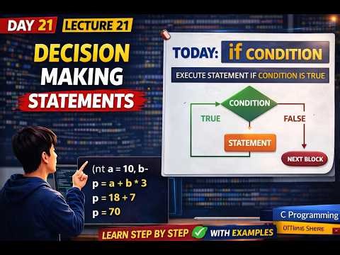 Lecture 21: Conditional Statements in C | If Statement Explained with Examples