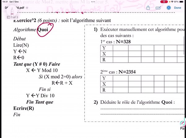 Exécution à la main #informatique #LearnOnTikTok #python #bac_sc #algorithme #programmation