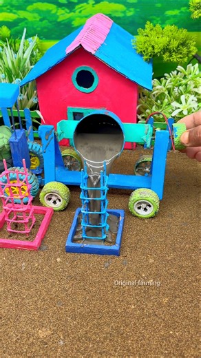 😱 Amazing Mini Tractor Making Cement Pillar | Real Working DIY Construction Machine 🚜 #shorts