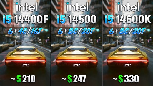 Core i5 14400F vs Core i5 14500 vs Core i5 14600K - Test in 8 games