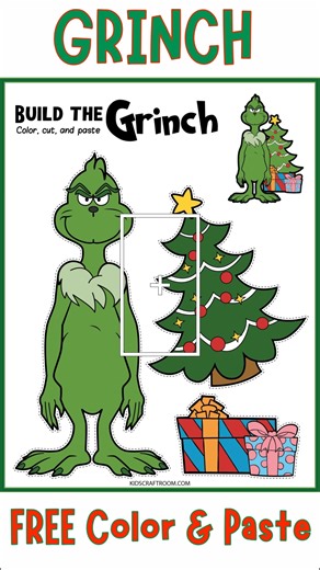 9.5K views · 26 reactions | Get your FREE printable Build a Grinch Coloring Sheets!: Comment GRINCH to get the link sent straight to you. | Kids Craft Room | Facebook
