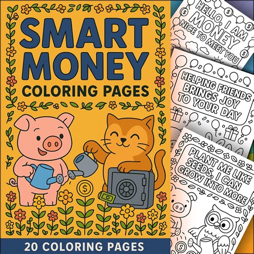 Smart Money Coloring Pages – 20 Fun Educational Printable for Kids - Etsy