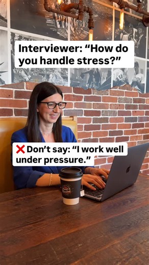 Natalia | Career Coach on Instagram: "STRONG ANSWERS THAT IMPRESS INTERVIEWERS 🚀 Follow @careerwithnatalia for interview answers that actually get you hired (Pick 1-2 that feel true to you) • “I handle stress by prioritizing. I break work into clear steps, focus on what moves results first, and communicate early if timelines shift.” • “When pressure rises, I stay organized. Clear plans and checkpoints help me stay calm and productive.” • “I manage stress by focusing on solutions, not panic. I a