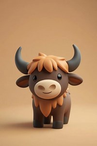 Figurina di toro stampata in 3D, file STL in stile argilla (download digitale) - Etsy Italia