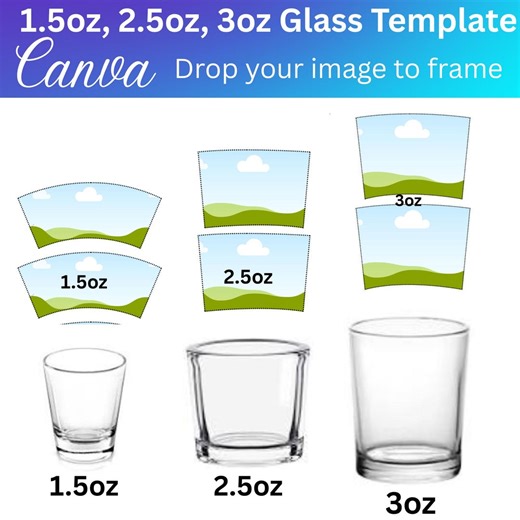 Shot Glass Template Bundle Canva Editable Sublimation Wrapper Party Favor - Etsy