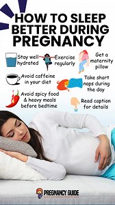 Tips to sleep better during pregnancy 🤰😴 1. Stay well hydrated: Drink plenty of water throughout the day, but try to reduce fluid intake before bedtime to avoid waking up frequently to use the bathroom at night. 2. Exercise regularly: Gentle exercises like walking or prenatal yoga help improve sleep quality by reducing stress and promoting relaxation. 3. Get a maternity pillow: A maternity pillow supports your belly and back, making side-sleeping more comfortable and easing pressure on your jo