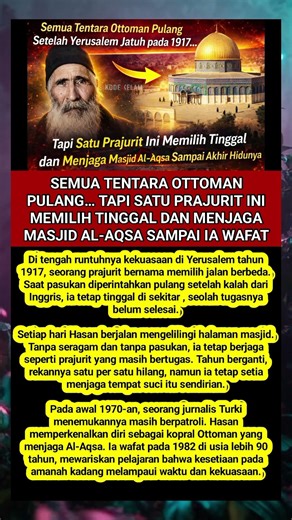 PRAJURIT INI MEMILIH TINGGAL DAN MENJAGA MESJID AL AQSA #shorts #youtubeshorts #shortvideo