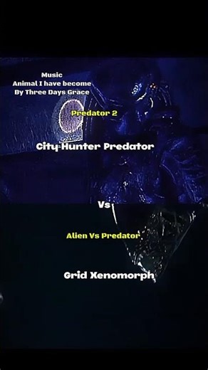 City Hunter Predator Vs Grid Xenomorph #predator #avp #movieedits #shorts #edit