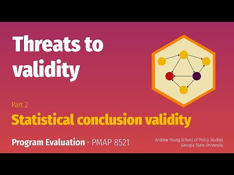 PMAP 8521 • (6) Threats to validity: (2) Statistical conclusion validity