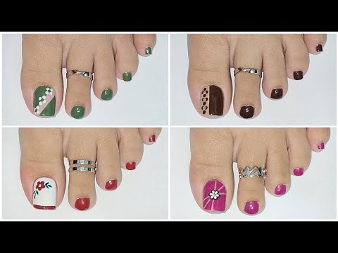 Most beautiful foot nail art designs| DIY Floral toe nail art at home| Nail Delights 💅