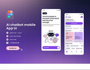 AI Chatbot Mobile App UI Design - Shahzaib Ahmad