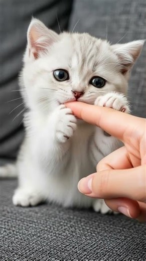 Cat Biting Finger