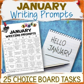 January Writing Prompts Warm Ups - Creative Writing Time Fillers Choice Board