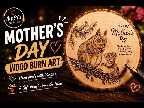 Mother’s Day Wood Burn Art 🔥 | Handmade Pyrography