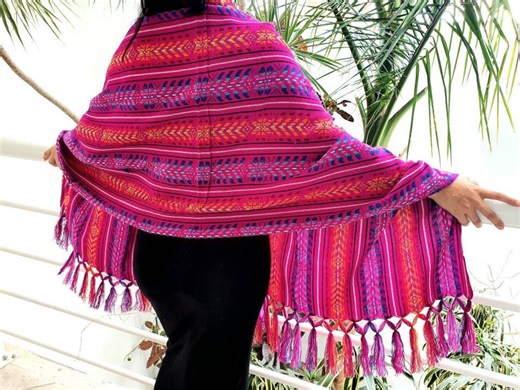 Handwoven Mexican Rebozo Scarf: Traditional Cambaya Shawl - Etsy