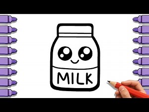 How to draw a cute Milk Bottle step by step