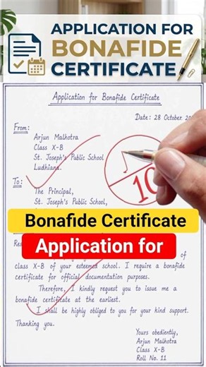 Application for Bonafide Certificate | Easy Format & Sample Letter