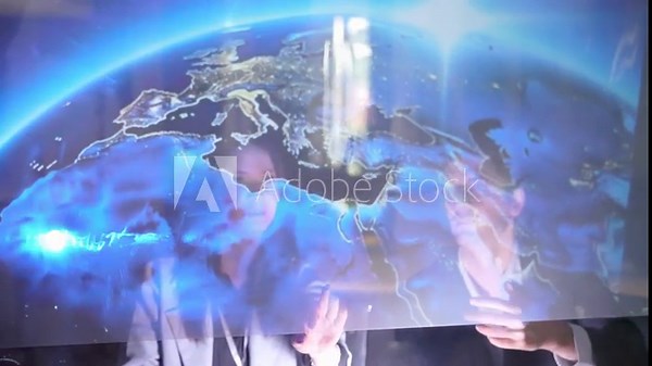 Woman analyst uses AI neural networks for data mining and optimization, working in a multinational company with automation tools. Artificial intelligence digital tools for success.