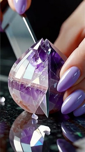 Amethyst Crystal Onion Slice 💎🔪 | Hyper Realistic ASMR Macro