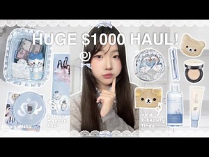 $1000 HUGE try-on haul (40+ items) 🐰🛒 : YesStyle viral k-beauty + skincare , JPfans mercari