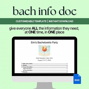 Bachelorette/bachelor Party Info Doc - Etsy UK