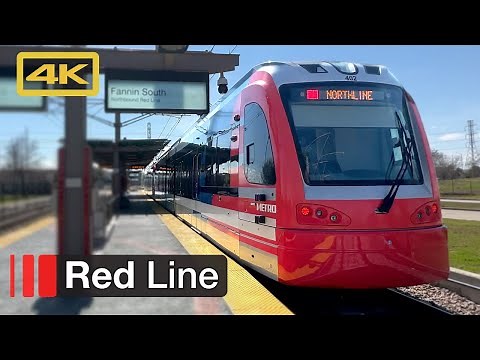 Houston METRORail Red Line, Siemens S700 LRV (H4), Fannin South to Downtown Houston, 4K Ride