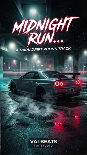 Midnight Run | A Dark Drift Phonk Track |VAI Beats| AI Studio #music #songs #remix #trending #beats