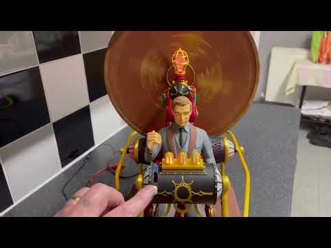 H.G Wells Time Machine model kit built and lit with Figure