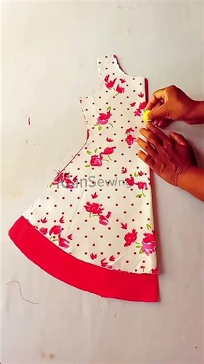 Sew a Vintage Floral Frock for Kids ✨ Easy Sewing #shorts #shortvideo #sewing