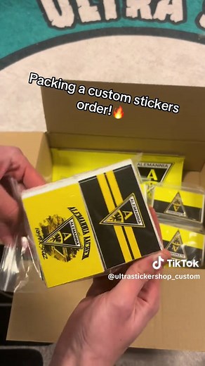 Packing Custom Football Ultra Stickers Order!🔥