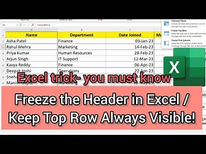 How to Freeze Excel Header Row – Simple Excel Tip 2025 @Computerskillsandgk
