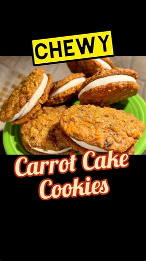 Best CHEWY CARROT CAKE COOKIES w/ Cream Cheese Frosting #shorts