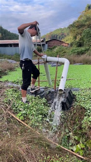 Water Pond Drainage Tool! PVC pipe hand-pump, easy solve waterlogging