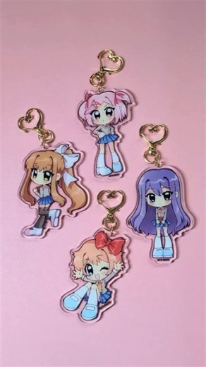 Ocean In Space on Instagram: "Big congrats to my friends at @teamsalvato for over 1m downloads on the new mobile version of Doki Doki Literature Club in only a week!!! I still need to take the time to play it myself to see if there’s any extra easter eggs... 👁️ 👁️ Sayori my queen 🩷 These double-sided glitch keychains are made in collaboration with Team Salvato and still remain one of my favorite official items I’ve made; I really love their big feet that I managed to make consistent in all of