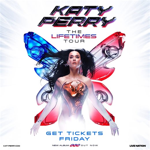 195K views · 571 reactions | JUST ANNOUNCED! 李 Katy Perry is bringing THE LIFETIMES TOUR to a city near you in 2025! Tickets available starting Tuesday via presales: https://livemu.sc/3CbT7be 曆 | Live Nation Concerts | Facebook