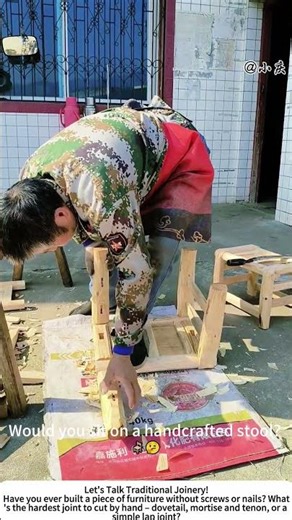 Handmade Wooden Stool from Scratch – Traditional Joinery Only 🪑🔨