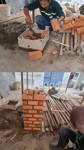 construction of square columns with molds