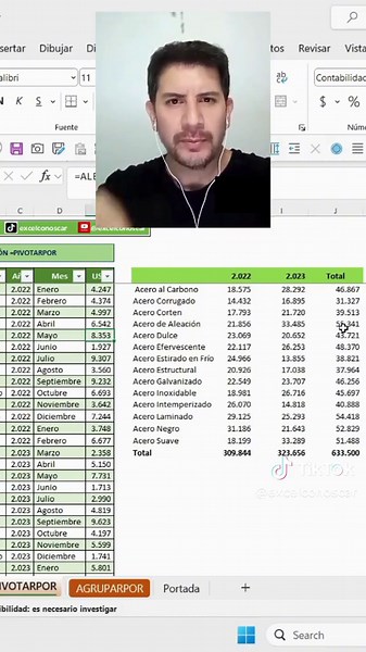 Cómo utilizar la función =PIVOTARPOR en Excel