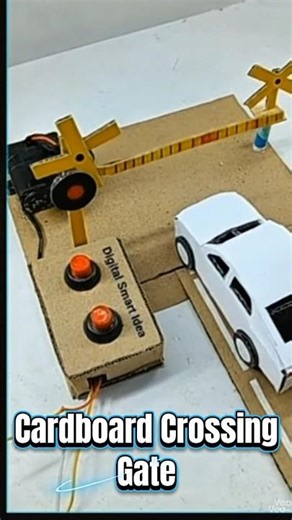 Handmade Cardboard Crossing Gate #tech #shorts #shorts viral #mini experiments tv #project #diy car