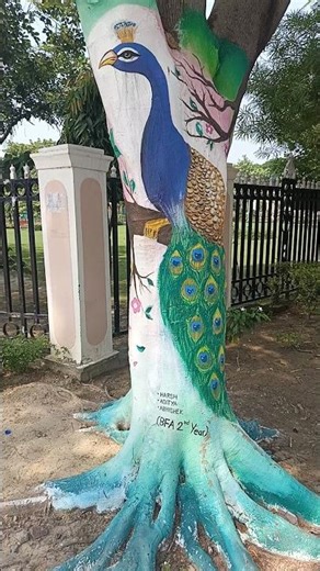 Tree Painting🎨in CSJMU 🤯#shorts #tree 🌲#painting 🖌️