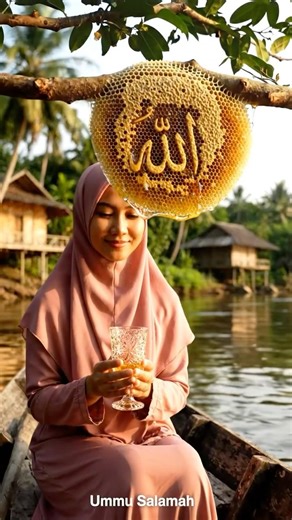 Honeycomb Writing “Allah” Drops Pure Honey into Glass 😱✨ | AI Cinematic Short Film