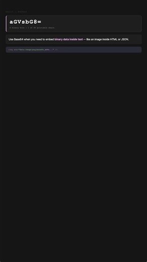 Same data, 3 formats: binary, hex & base64