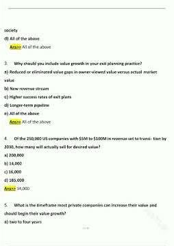 CEPA Certified Exit Planning Advisor Exam 2025 2026 Expected Questions with Revised Correct Answers