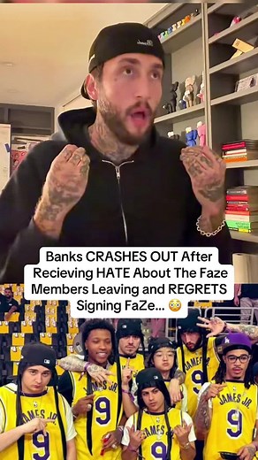 Banks CRASHES OUT After Recieving HATE About The Faze Members Leaving and REGRETS Signing FaZe… 😳 #faze #fazeclan #banks #fyp #viral