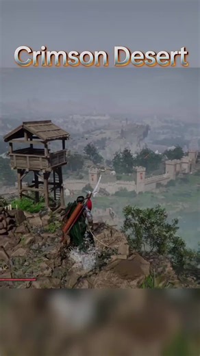 In Crimson Desert you can web-swing into the air, glide around and then slam into enemies with a ground pound 👊💥 #CrimsonDesert #Gaming #gamingontiktok