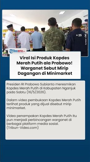 Viral Video Kopdes Merah Putih yang Diresmikan Prabowo, Jual Produk yang Disebut Mirip di Minimarket