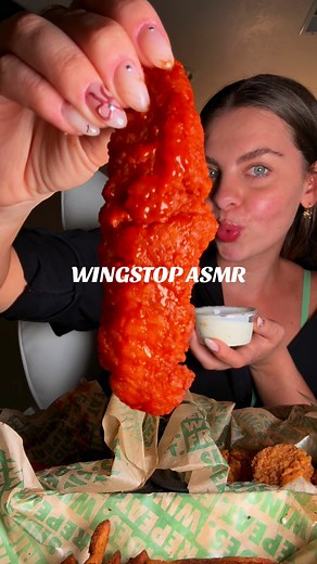 WINGSTOP ASMR Mukbang Chicken Tenders Crunchy Sounds