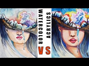 Surrealism portrait From Watercolor to Acrylic About Face #6 | TheArtSherpa