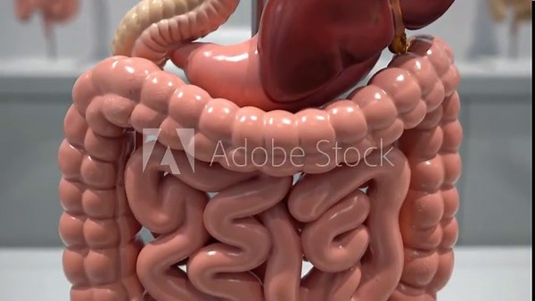 Anatomical model of human digestive system for education and science