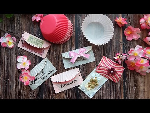 How To Make CUPCAKE LINER Envelopes for Junk Journals! EASY TUTORIAL Step By Step! Use what you got!